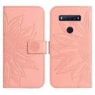 For TCL 10 SE Skin Feel Sun Flower Pattern Flip Leather Phone Case with Lanyard(Pink) - 1