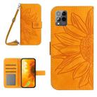 For T-Mobile Revvl 6 Pro 5G Skin Feel Sun Flower Pattern Flip Leather Phone Case with Lanyard(Yellow) - 1