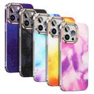 For iPhone 13 Watercolor Series Glitter Transparent Phone Case(Pink Purple) - 2
