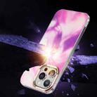 For iPhone 13 Watercolor Series Glitter Transparent Phone Case(Pink Purple) - 6