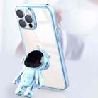 For iPhone 13 Pro Max Electroplating PC Astronaut Holder Phone Case with Lens Film(Black) - 5