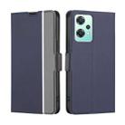 For OPPO K10x 5G Twill Texture Side Buckle Leather Phone Case(Blue) - 1