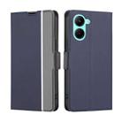 For Realme C33 4G Twill Texture Side Buckle Leather Phone Case(Blue) - 1