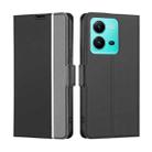 For vivo V25 5G/V25e 5G/X80 Lite Twill Texture Side Buckle Leather Phone Case(Black) - 1