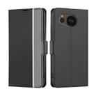 For Sharp Aquos sense7 Plus Twill Texture Side Buckle Leather Phone Case(Black) - 1