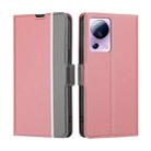 For Xiaomi Civi 2 5G Twill Texture Side Buckle Leather Phone Case(Pink) - 1
