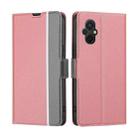 For Xiaomi Poco M5 4G Twill Texture Side Buckle Leather Phone Case(Pink) - 1