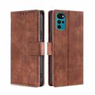 For Motorola Moto E32 India/E22s 4G Global Skin Feel Crocodile Magnetic Clasp Leather Phone Case(Brown) - 1