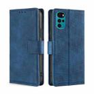 For Motorola Moto E32 India/E22s 4G Global Skin Feel Crocodile Magnetic Clasp Leather Phone Case(Blue) - 1
