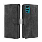 For Motorola Moto E32 India/E22s 4G Global Skin Feel Crocodile Magnetic Clasp Leather Phone Case(Black) - 1