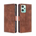 For OPPO K10x 5G Skin Feel Crocodile Magnetic Clasp Leather Phone Case(Brown) - 1