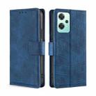 For OPPO K10x 5G Skin Feel Crocodile Magnetic Clasp Leather Phone Case(Blue) - 1