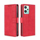 For OPPO K10x 5G Skin Feel Crocodile Magnetic Clasp Leather Phone Case(Red) - 1