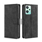 For OPPO K10x 5G Skin Feel Crocodile Magnetic Clasp Leather Phone Case(Black) - 1