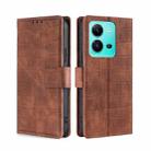 For vivo V25 5G/V25e 5G/X80 Lite Skin Feel Crocodile Magnetic Clasp Leather Phone Case(Brown) - 1