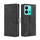 For vivo V25 5G/V25e 5G/X80 Lite Skin Feel Crocodile Magnetic Clasp Leather Phone Case(Black) - 1