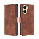 For vivo Y16 4G/Y02s 4G Skin Feel Crocodile Magnetic Clasp Leather Phone Case(Brown) - 1