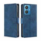 For vivo Y55 4G Skin Feel Crocodile Magnetic Clasp Leather Phone Case(Blue) - 1