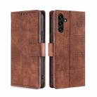 For Samsung Galaxy A04s Skin Feel Crocodile Magnetic Clasp Leather Phone Case(Brown) - 1
