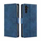 For Samsung Galaxy A04s Skin Feel Crocodile Magnetic Clasp Leather Phone Case(Blue) - 1