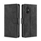 For Xiaomi Poco M5 4G Skin Feel Crocodile Magnetic Clasp Leather Phone Case(Black) - 1