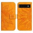 For Google Pixel 6 Skin Feel Sun Flower Pattern Flip Leather Phone Case with Lanyard(Yellow) - 2