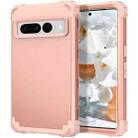 For Google Pixel 7 Pro 5G 3 in 1 Shockproof PC + Silicone Protective Phone Case(Rose Gold) - 1