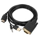 VGA to HDMI Adapter Cable with Audio Band Power Supply, Length: 1.8m(Black) - 2