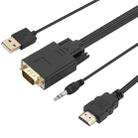 VGA to HDMI Adapter Cable with Audio Band Power Supply, Length: 1.8m(Black) - 5