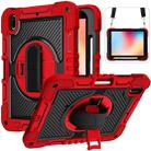 For iPad 10th Gen 10.9 2022 360 Degree Rotation Shockproof Silicone + PC Tablet Case(Red+Black) - 1