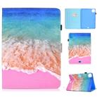 For iPad Pro 11 (2020) Sewing Thread Horizontal Painted Flat Leather Tablet Case with Sleep Function & Pen Cover & Anti Skid Strip & Card Slot & Holder(Ocean) - 1