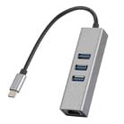 SL-030 USB-C / Type-C to Gigabit Ethernet RJ45 & 3 x USB 3.0 Adapter Converter HUB(Grey) - 1