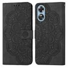 For OPPO A17 Mandala Embossed Flip Leather Phone Case(Black) - 1