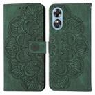 For OPPO A17 Mandala Embossed Flip Leather Phone Case(Green) - 1