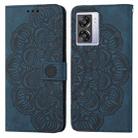 For OPPO A17 Mandala Embossed Flip Leather Phone Case(Blue) - 1