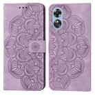 For OPPO A17 Mandala Embossed Flip Leather Phone Case(Purple) - 1