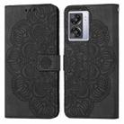 For OPPO A57 2022 Mandala Embossed Flip Leather Phone Case(Black) - 1