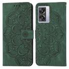 For OPPO A57 2022 Mandala Embossed Flip Leather Phone Case(Green) - 1