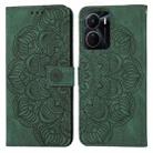 For vivo Y16 Mandala Embossed Flip Leather Phone Case(Green) - 1