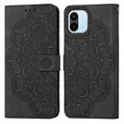 For Xiaomi Redmi A1 Mandala Embossed Flip Leather Phone Case(Black) - 1