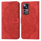 For Xiaomi 12T / 12T Pro / Redmi K50 Ultra Mandala Embossed Flip Leather Phone Case(Red) - 1