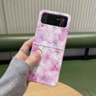 For Samsung Galaxy Z Flip3 5G Flower Series Shockproof PC Phone Case(Pink Flower) - 1