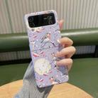 For Samsung Galaxy Z Flip4 Flower Series Shockproof PC Phone Case(Purple Bird) - 1