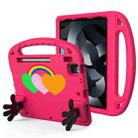 For iPad 2025 / 2022 Love Small Palm Holder EVA Tablet Case(Rose Red) - 1