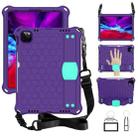 For iPad 10th Gen 10.9 2022 Honeycomb Design EVA + PC Anti Falling Tablet Protective Case(Purple Mint Green) - 1