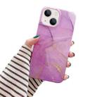 For iPhone 14 Glitter Powder Marble Phone Case(Purple Gold) - 1