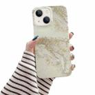 For iPone 14 Plus Glitter Powder Marble Phone Case(Grey Platinum) - 1