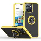 For Honor X8 5G Q Shadow 1 Series TPU + PC Phone Case with Ring(Yellow) - 1