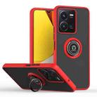 For vivo Y35 Q Shadow 1 Series TPU + PC Phone Case with Ring(Red) - 1