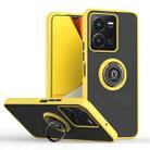 For vivo Y35 Q Shadow 1 Series TPU + PC Phone Case with Ring(Yellow) - 1